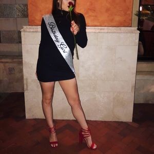 Black Turtleneck Tight Dress